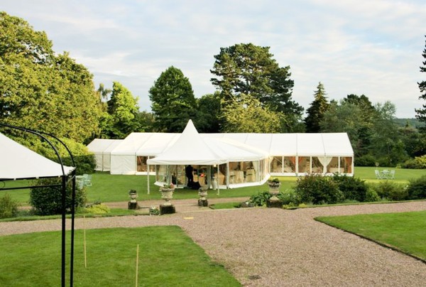 15m x 45m Hoecker Framed Marquee With Ivory Pleated Lining