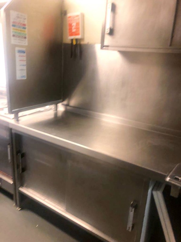 Stainless steel hot cupboard and prep aria