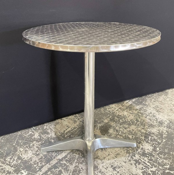 Brushed aluminium table