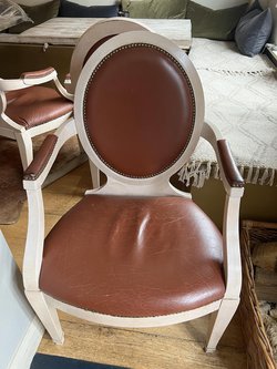 Wide Seat Italian leather restaurant carver chairs