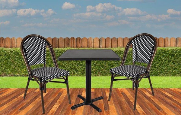 Grey Square Outdoor All weather table with french chairs