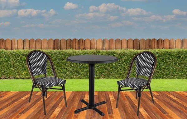 Brand New Grey Round Outdoor All weather tables with french chairs