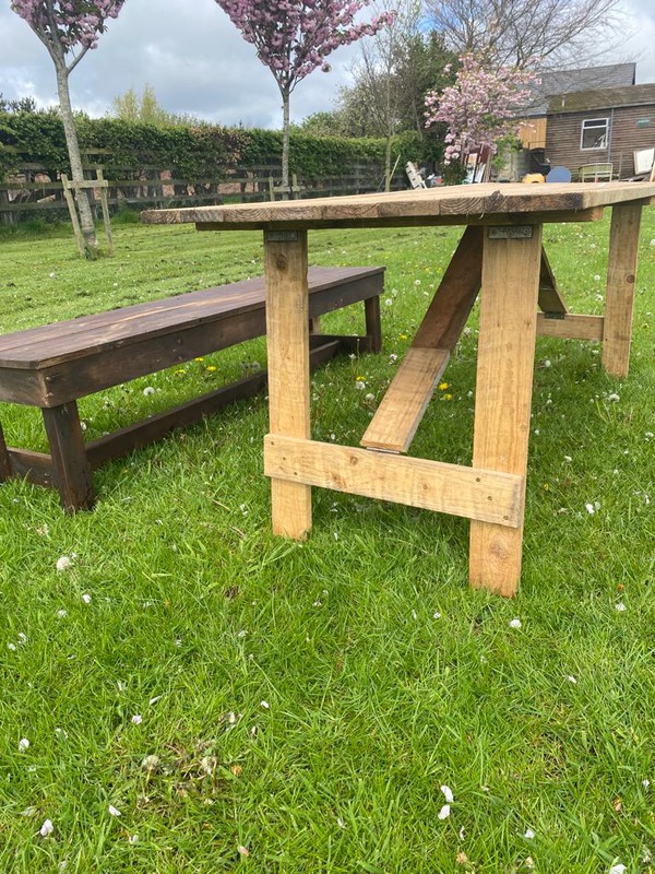 Rustic trestle tables for sale