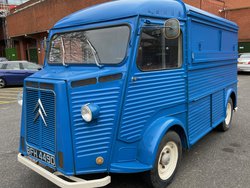 Blue catering truck