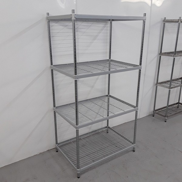 Wire shelves for a commercial kitchen