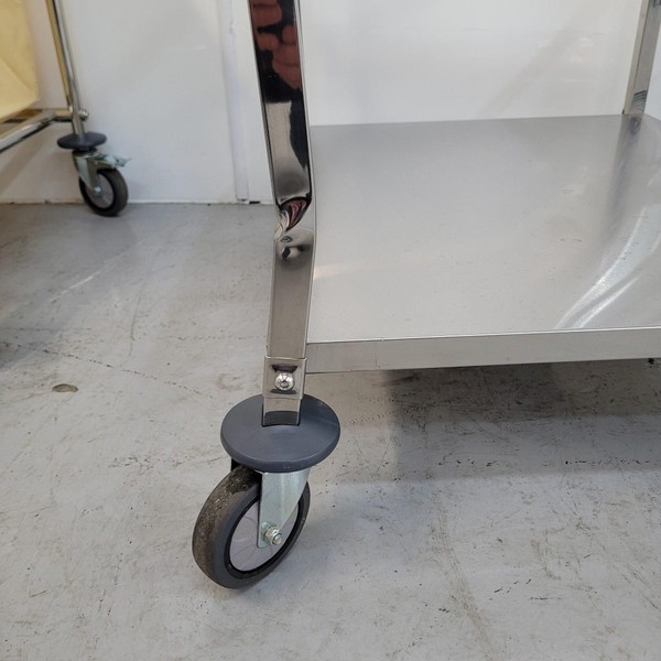 Stainless steel trolley with castors
