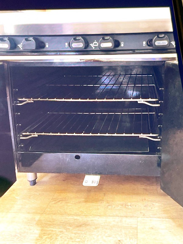Large gas double oven range cooker