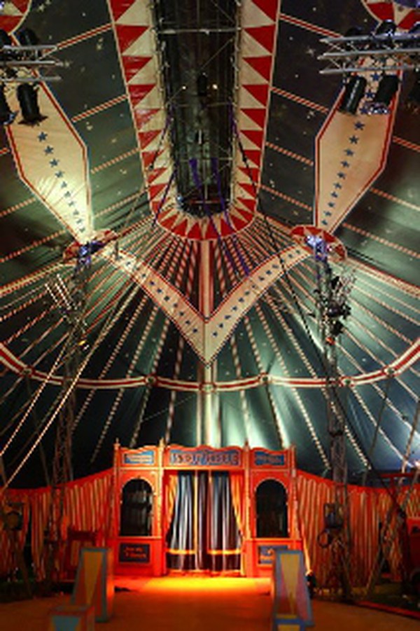 Big top with circus stage