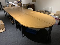 Secondhand Oak Tables to Form a Large Table For Sale