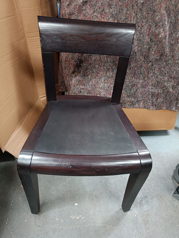Unique Square Back Dining Chairs in Dark Oak