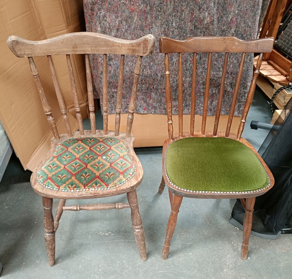 Upholstered Wooden Stickback Chairs