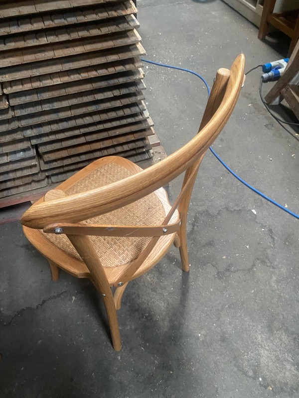Used Oak Cross Back Chairs