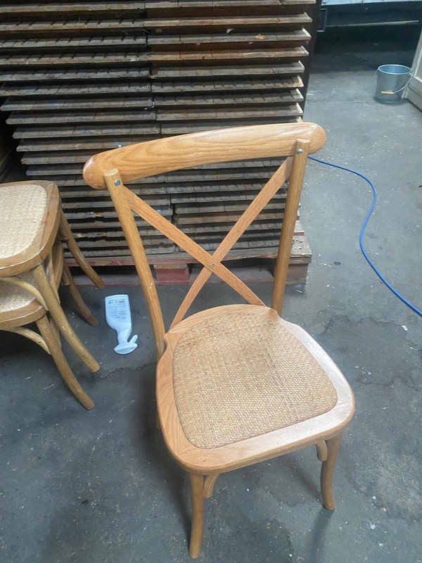 Used Oak Cross Back Chairs For Sale