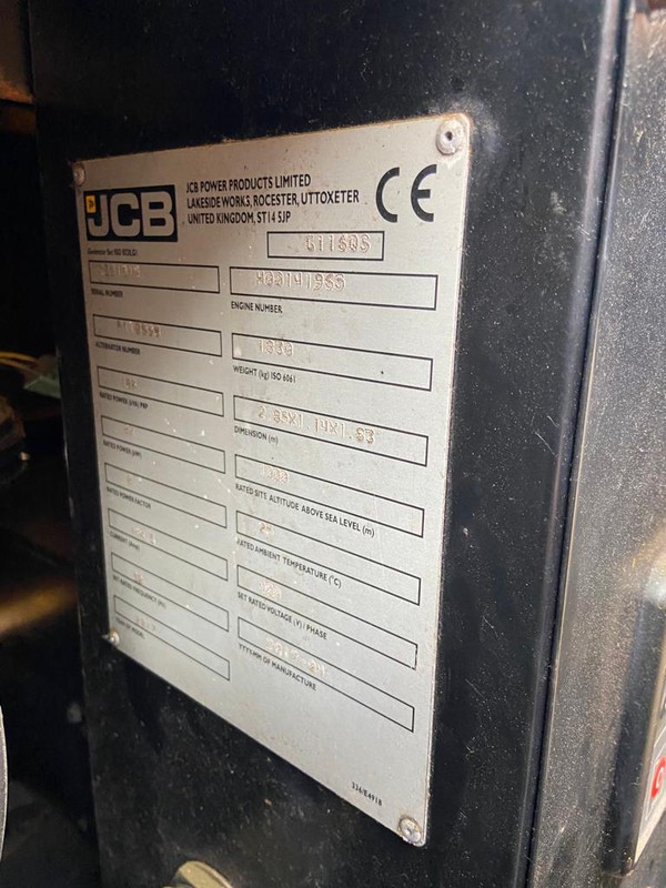 Secondhand Used Generator JCB G116QS Generator For Sale