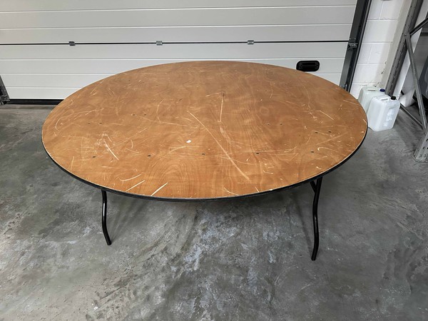 Secondhand Used 6ft Round Plywood Tables For Sale