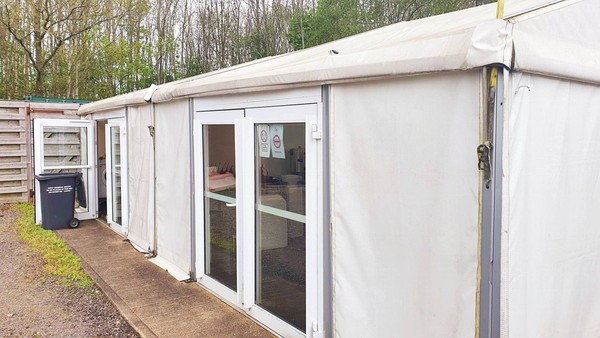 Two PVC doors for marquees