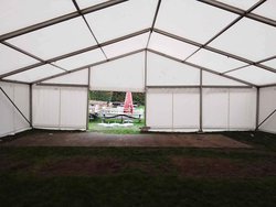 9m x 42m Framed marquee for sale