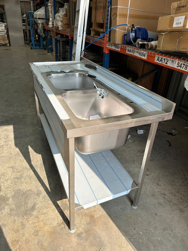 Stainless Steel Double Sink Left Hand Drainer