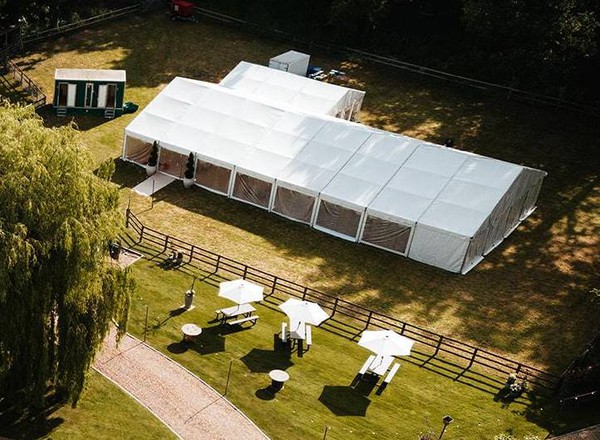 Hocker 12m x 24m Clearspan Marquee with subframe and Cassette flooring-
