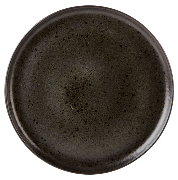 Black Ironstone Flat Round Plate