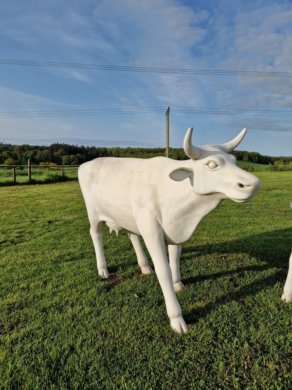 Full Size Acrylic Cow and Calf with Attached Metal Foot Mounting Plates