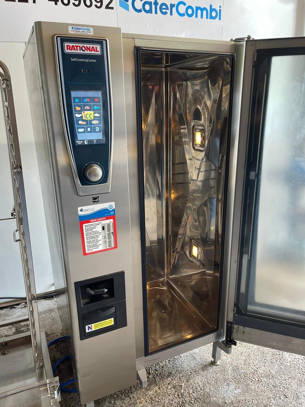 Secondhand Used 2018 Rational SCCWE 20 Grid Gas Combi Oven with Trolley For Sale