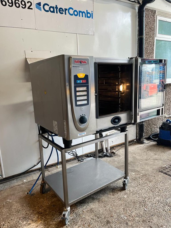 Secondhand Rational SCC 6 Grid Combi Oven with Stand For Sale