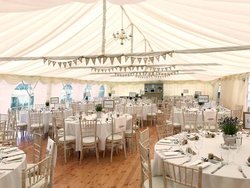 30Ft x 60ft Framed marquee with Ivory pleated lining