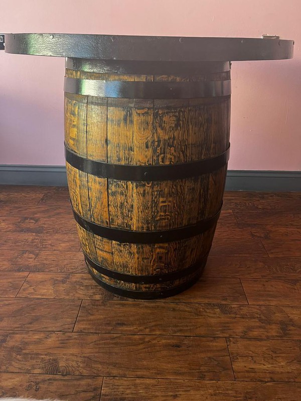 Secondhand Oak Vintage Whiskey Barrel Bar Tables Poser Tables
