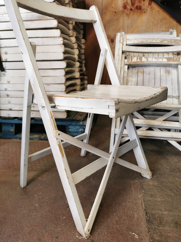 Vintage White Folding Chairs