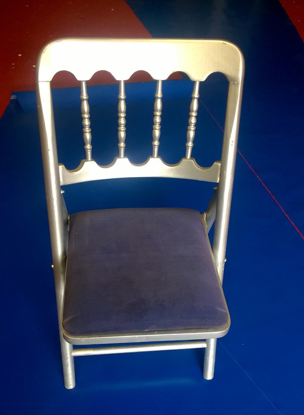 Foldable Cheltenham Chairs Silver Blue Pads