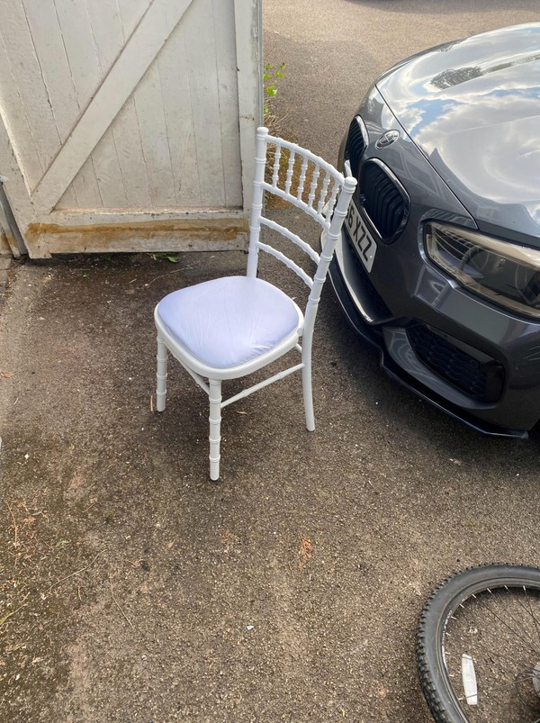 Secondhand White Chivari Chairs