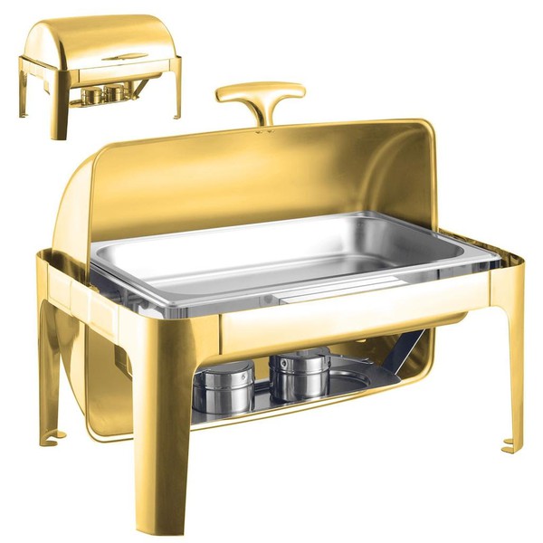 New Gold Roll Top Chaffing Dishes For Sale
