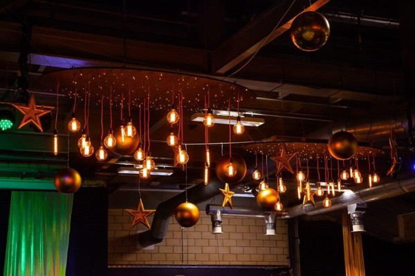 Secondhand Bespoke Handmade Vintage Bulb and Fairy Light Chandeliers For Sale