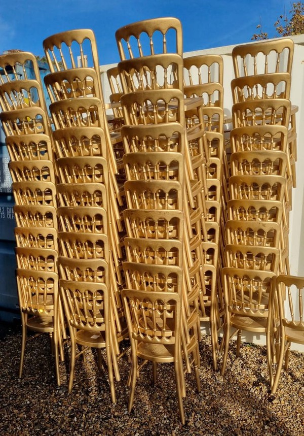 Stacking Golden Event Chairs