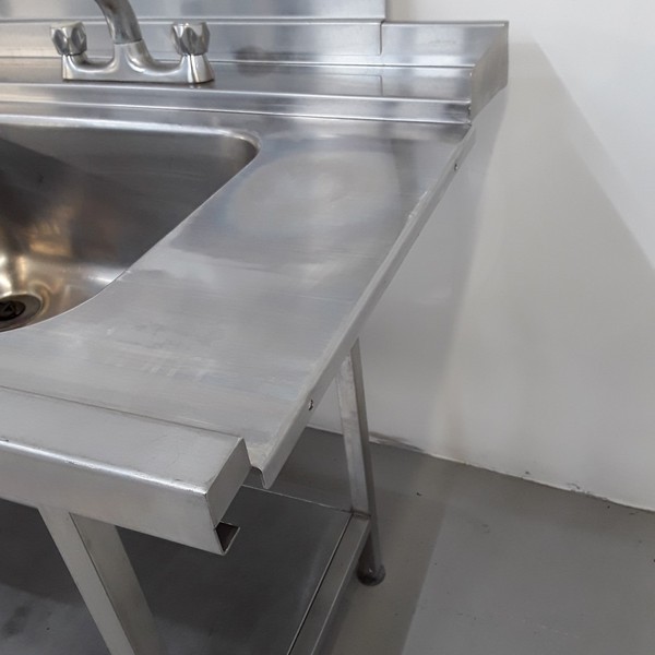 Used Stainless Steel Double Bowl Sink Dishwasher Unit Station for sale