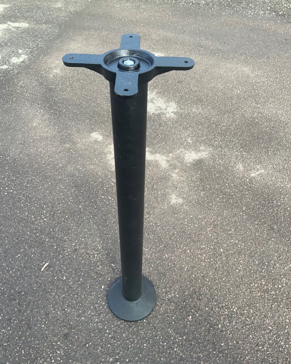Secondhand Steel Table Leg and Base 25cm Wide 100cm High For Sale