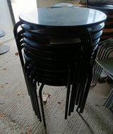Black stacking metal tables