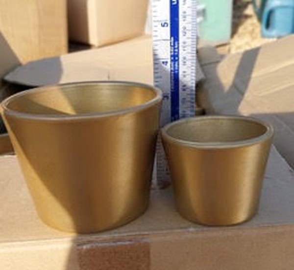 Secondhand Small Large Gold Brushed Pots For Sale