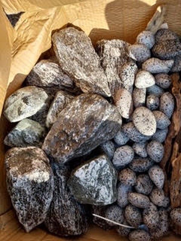 Secondhand Box of Mixed Sized Imitation Rocks