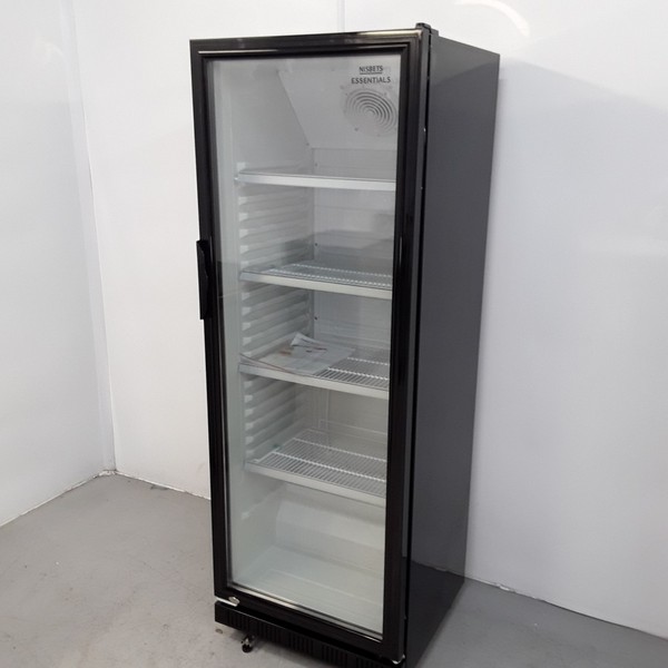 Glass door upright fridge