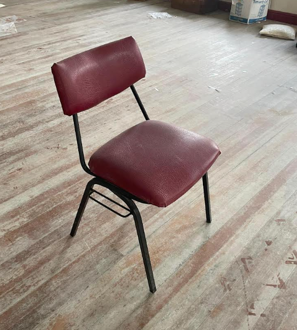 Used red leather chairs