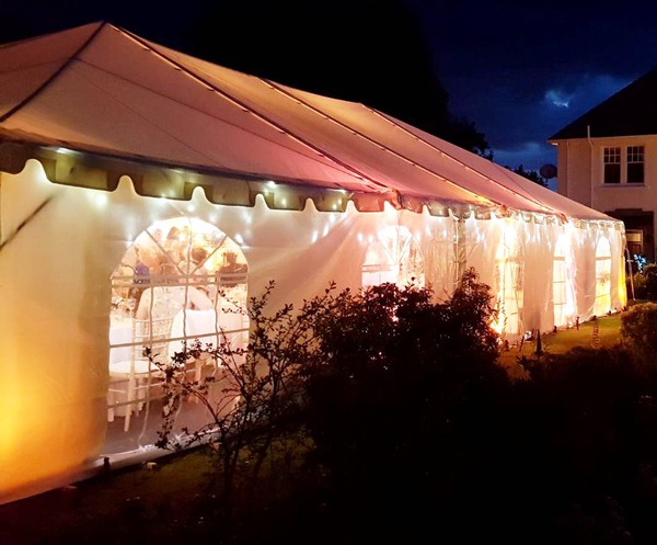 20ft x 20ft party marquee outside