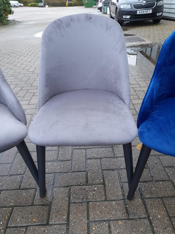 Grey Velvet Side Chairs