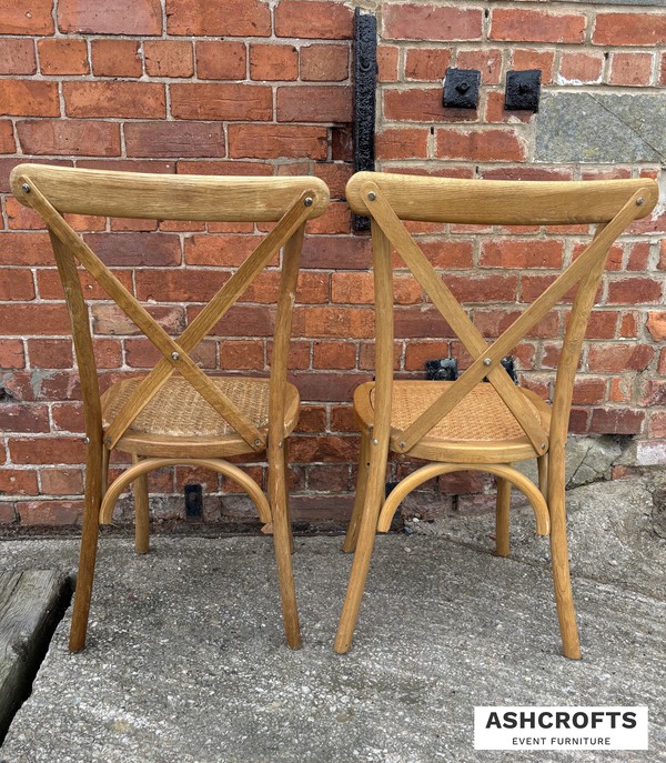 Natural Weathered Oak Cross Back Chairs