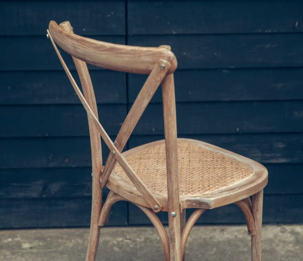 Used Ashcroft Natural Weathered Oak Cross Back Chair For Sale