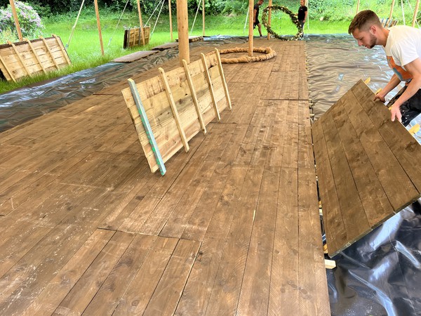 Natural Wooden Interlocking Marquee and Tipi Flooring For Sale