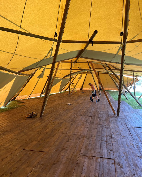 Secondhand Used Natural Wooden Interlocking Marquee and Tipi Flooring