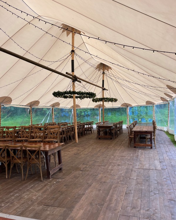 Used Natural Wooden Interlocking Marquee and Tipi Flooring For Sale