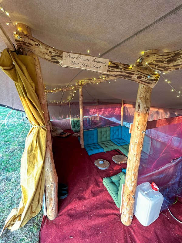 Wooden framed Bedouin tent